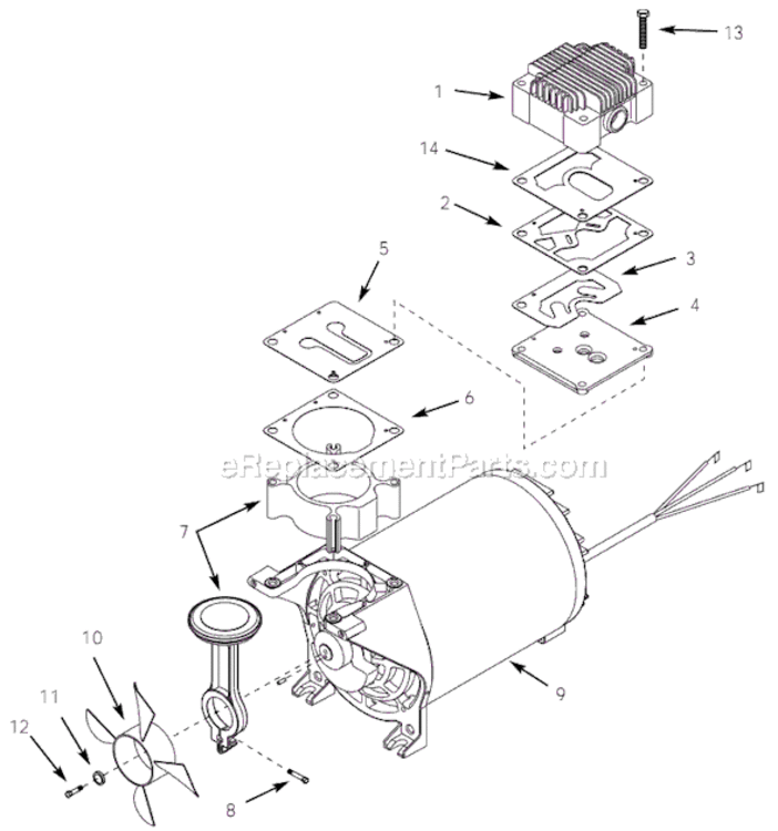 Page A Diagram and Parts List for WL372001AJ 2001 Campbell Hausfeld Compressor